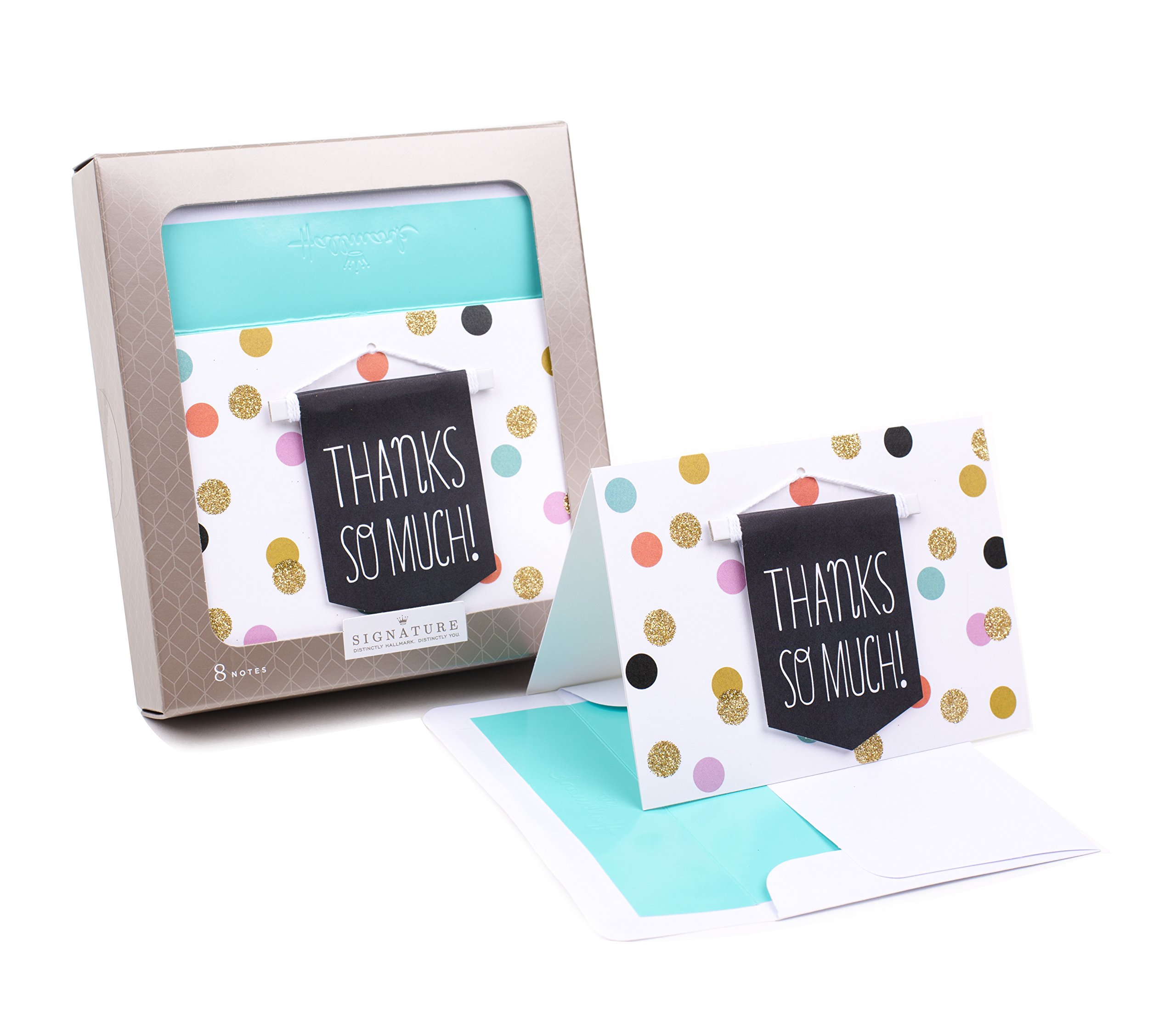 Hallmark Signature Thank You Cards (Thank You Banner, 8 Cards & Envelopes)
