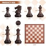 Peradix 25cm Magnetic Chess & Checkers Set Folding Board Kids Adults Brown view 3