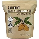 Anthony's Organic Almond Flour, 1 lb, Blanched, Gluten Free, Non GMO, Keto Friendly, Extra Fine, Low Carb