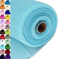 Light Blue Tulle Fabric Roll Spool Bolt