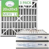 20x20x5 Air Bear Pleated HVAC Air Filter MERV 13 (3-Pack) (Actual Size: 19.75 x 20.75 x 4.94 Inches) compatible with part no: 266649-103