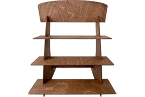 Marolen Portable Table Booth Display - Wooden Craft Fair Display Supplies 3 Step Rack - Candle Display Stand for Farmers Market - Craft Show Display Stands - Retail Shelves for Vendor Events -