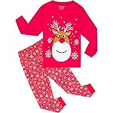 HYCLES Christmas Pajamas Set for Kids Boys Girls Holiday Sleepwear Santa Cotton Pajamas Sets for 2-12T Toddler Kids Pjs