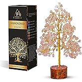 FASHIONZAADI Crystal Tree of Life with Rose Quartz - Pink Gemstone Bonsai for Positive Vibes - Feng Shui Money Tree for Meditation, Healing & Home Decoration