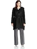 Steve Madden Womens Plus Size Single Breasted Wool Coat