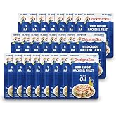 Chicken of the Sea Mackerel Fillet in Oil, 3.53 oz. Packets (Box of 24), Wild Caught Mackerel