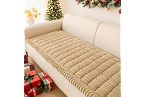 hyha Couch Covers for Dogs Washable, Non Slip Plush Dog Sofa Protectors, Fuzzy Pet Couch Covers for 3 Cushion Sofa Pet Friendly (Camel, 27.6" x 59")