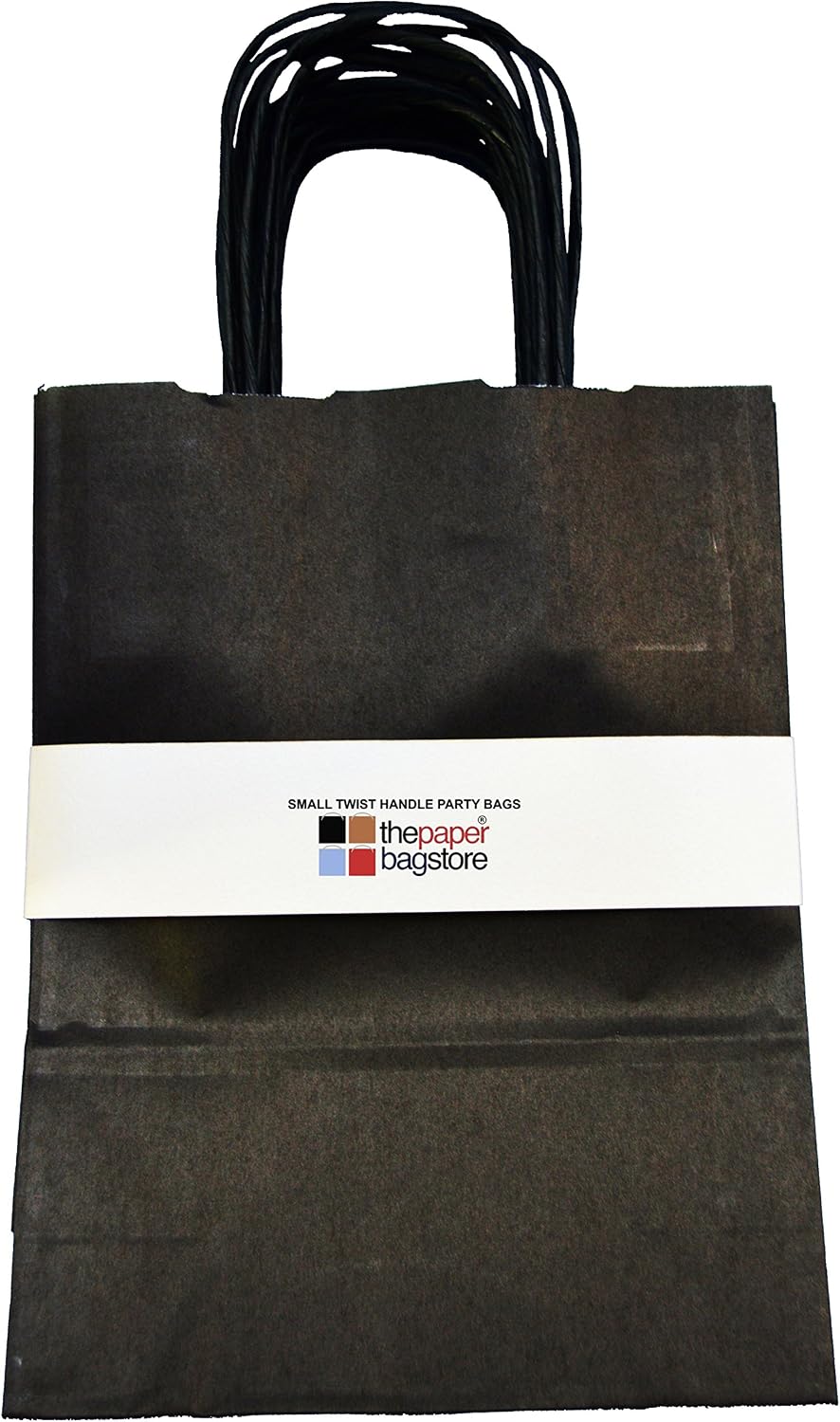 Thepaperbagstore 30 Black Small Paper Party Bags With Handles, 18x22x8cm - Image 4
