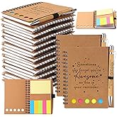 Chuangdi Employee Appreciation Gifts Inspirational Notebook Journal with Sticky Notepad Bamboo Pen Bulk Valentines Thank You Gifts for Teacher Staff Team Coworker Nurse(Kraft,20 Sets)