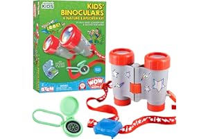 WONDERY KIDS Wow in The World Kids’ Binoculars & Nature Explorer KIT | Look Far, Nature Scavenger Hunt, Specimen Box, Companion Audio Content, Bonus Reusable Science Tool, STEM Toy for Kids 4+ by Thames & Kosmos