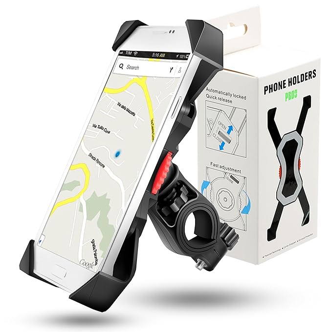 Grefay Fahrrad Handyhalterung, 3th Generation Universal Handy Halterung Outdoor Fahrradhalterung Motorrad Fahrrad Lenker Mit 