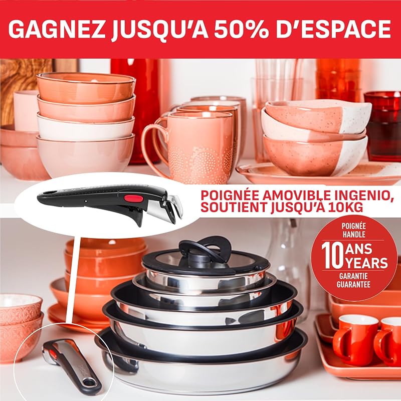 - Ingenio Emotion Batterie de cuisine Acier Inoxydable - 20 pièces