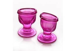2activelife Glass Eye Wash Cups | Cleaner Solution for Tired Eyes, Eyestrain, Makeup and Dust | Eye Shaped Rim for Rinse and Cleansing (Pink, Pack of 2)