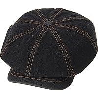 BERET / 8 PANEL Denim かわしまたかひろ Women's Washed Denim Newsboy Cap Fashion Vintage 8 Panels