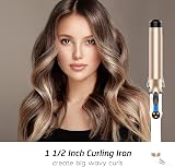 Hoson 38mm Curling Tongs Large Barrel Dual Voltage with LCD Display view 2