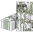 RUSPEPA 50 Pack Jungle Elephant Guest Napkins - 3 Ply Disposable Seasonal Paper Napkin Dinner Hand Napkins Decorative for Home Kitchen, Bathroom，Party - 13 x 15 Inches
