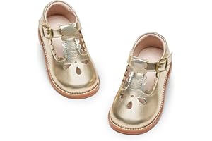 GINFIVE Toddler Girls Dress Shoes Little Kids Flats School Mary Janes Shoes