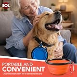 SOL 2pk Large Collapsible Dog Bowl; Portable Silicone Travel Bowl with Clip view 7