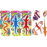 JA-RU Stretchy Sticky Reptiles Snake &amp; Lizard (3 Pk) 429-3A | Prank Squishy Sticky Toy for Kids. Pinata Filler, Bulk Toy, Snap Hand Fidget Toy Party Favor.