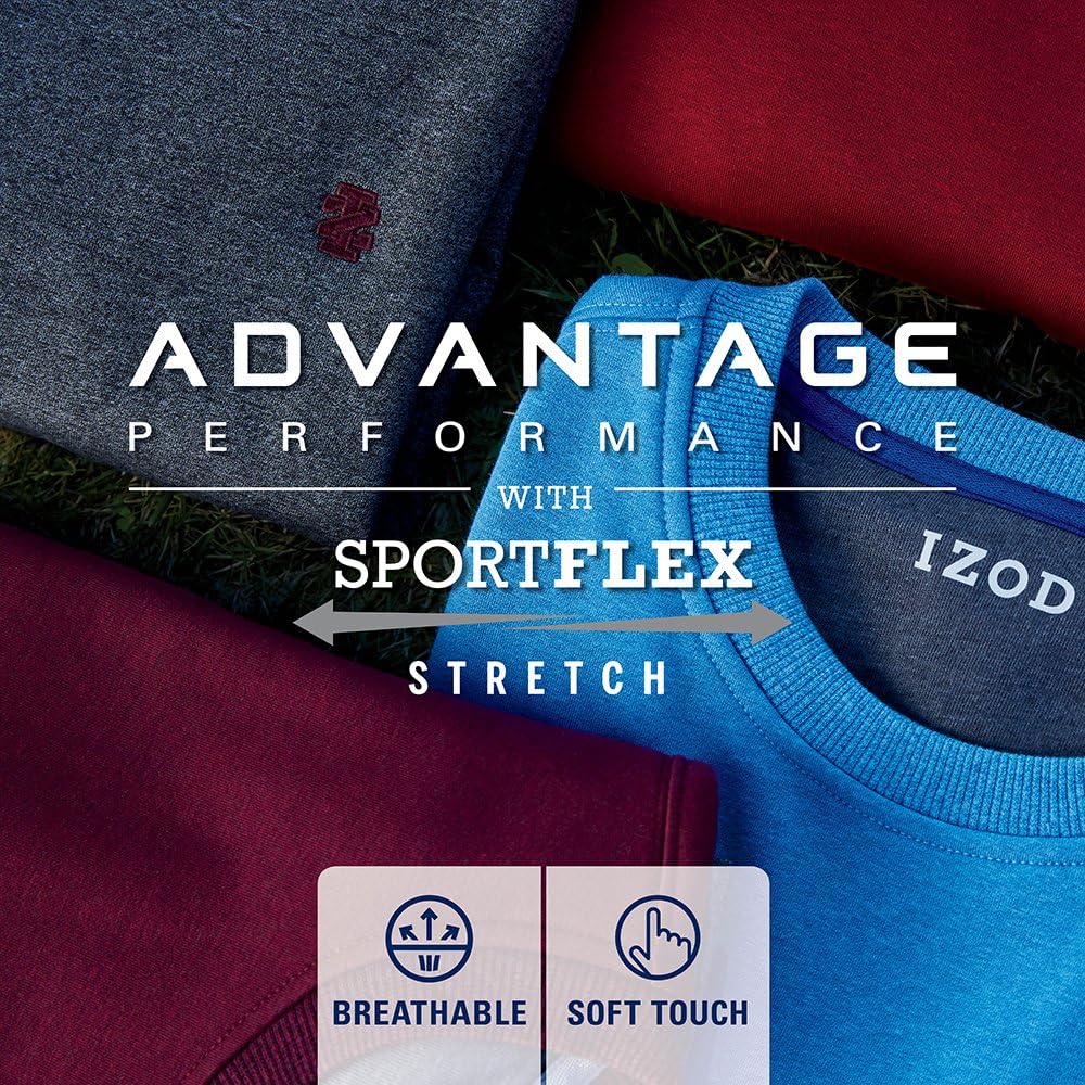 IZOD Men's Advantage Performance Crewneck Fleece Sweatshirt at  Men’s Clothing store