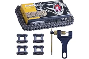 MRELC 428H Motorcycle Chain+ Chain Breaker,116-links Heavy Duty Drive Chain