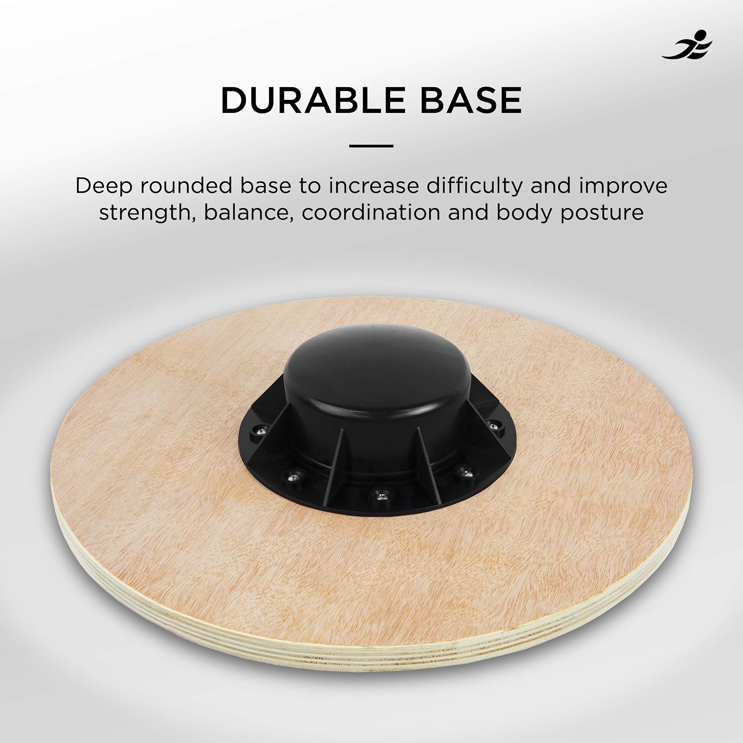 JLL® Wooden Balance Board, ANTI SLIP SURFACE, Exercise Fitness Workout Rehabilitation Training Exercise Wobble Board - Image 4