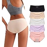 TUTUESTHER Seamless Underwear Women No Show Hipster Panties Mid Rise Full Coverage Soft Panties