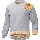 KEFITEVD Men's Sherpa Lined Sweatshirt Thermal Fleece Pullover Sweater Warm Crewneck Heavyweight Winter Shirt
