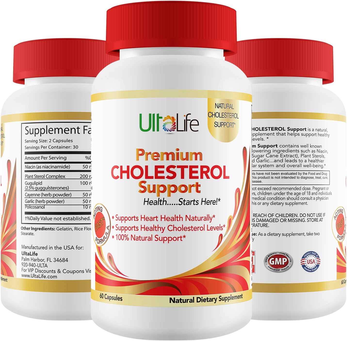 #1 Best Choice to Lower Cholesterol Naturally + Combats High Cholesterol + Garlic Lowers LDL - Niacin Increases HDL + Supports Healthy Heart & Immunity + Safe to Use Daily. 100% Money Back Guarantee