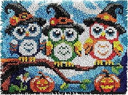 veirousa Halloween Owl Witches Latch Hook Kits for