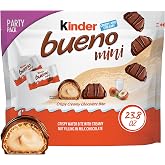 Kinder Bueno Mini Chocolate Hazelnut Cream Bites, Party Pack, 23.8 Oz | Mini hazelnut chocolate bites with crispy wafer and hazelnut cream, in a share pack for parties and adult snacks
