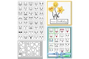GLOBLELAND Matrices de découpe en métal transparent en forme d'émoticônes pour la fabrication de cartes, le gaufrage, le scra
