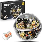 UNCLE BRICK Transparent Spherical Robot Building Block Set,Stem Toys for Ages 8-13,Programmable Remote-Controlled Powered,LED Expression Display and Cyberpunk Lighting,Holiday and Birthday Gifts
