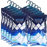 ZARPAX Hanging Moisture Absorber Activated Charcoal 10.6 oz/300g | Moisture Absorbing Bags for Bathroom, Closet & Kitchen | Removes Moisture, Humidity & Odors | Portable Dehumidifier | Set Of 10