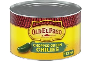 OLD EL PASO Chopped Green Chilies, 113ml Package, Try These Chilies with Any Meal to Add a Little Extra Spicy Flavour
