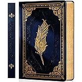 CAGIE 320 Pages Thick Hardcover Journaling Notebooks Vintage Leather Journal for Women Men A5 College Ruled Journals for Writing with Gift Box, 5.7 x 8.3 in, Blue