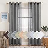 MIULEE 2 Panels Natural Linen Semi Sheer Window