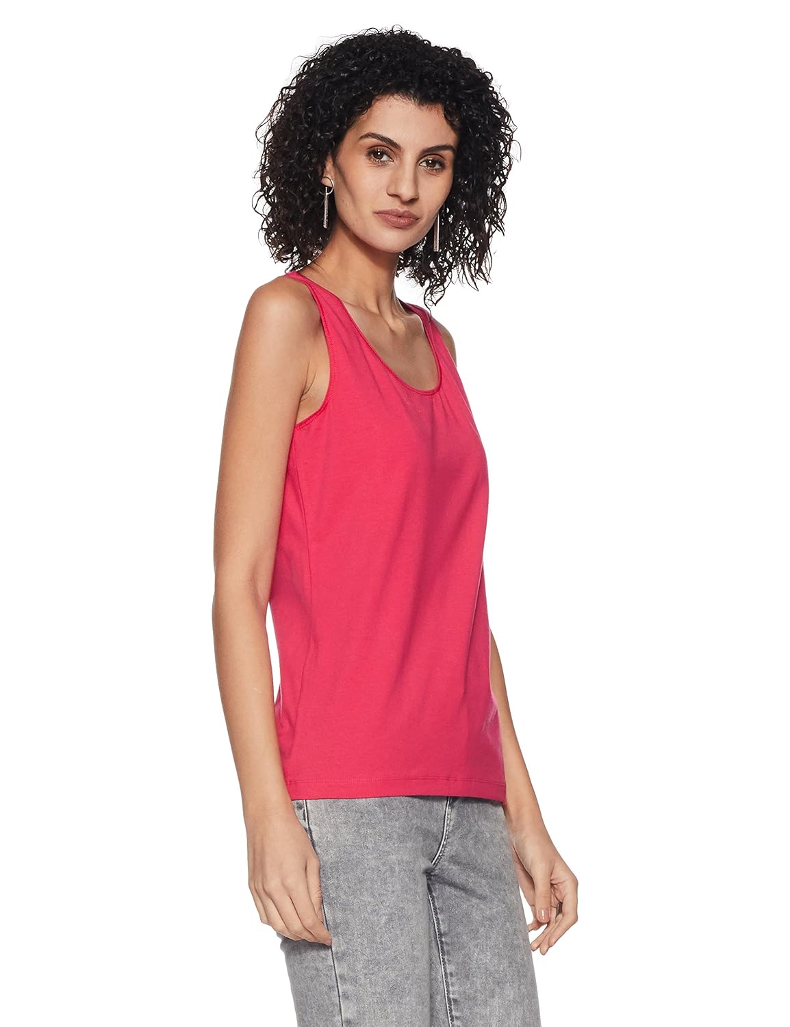 jockey women's cotton tank top (1335-0110-ruby_red_medium)