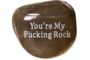Viva Rebel Engraved Inspirational Gratitude Worry Prayer Stone with Swear Words, Empowerment Chakra Zen Meditation Reiki Palm Healing Therapy Rock for Anxiety (You’re My Fucking Rock)