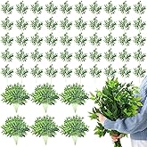 Xinnun 100 Pcs Artificial Italian Ruscus Greenery Stems 26.8 Inch Hanging Spray Fake Greenery for Centerpieces Faux Leaves Swag for Floral Arrangement Wedding Bouquet Garland Arch Home Decor