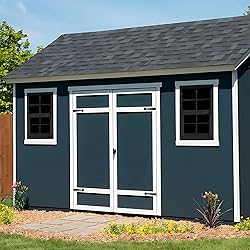 2 Pack 12" x 18" Black Shed Window with Tempered