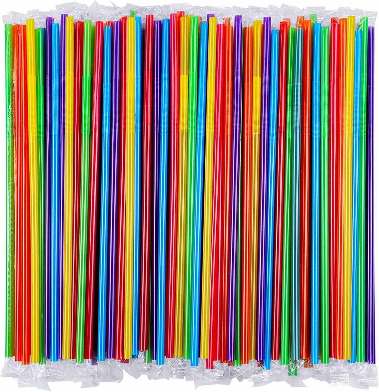 [Individually Wrapped] 200 Pcs Colorful Flexible