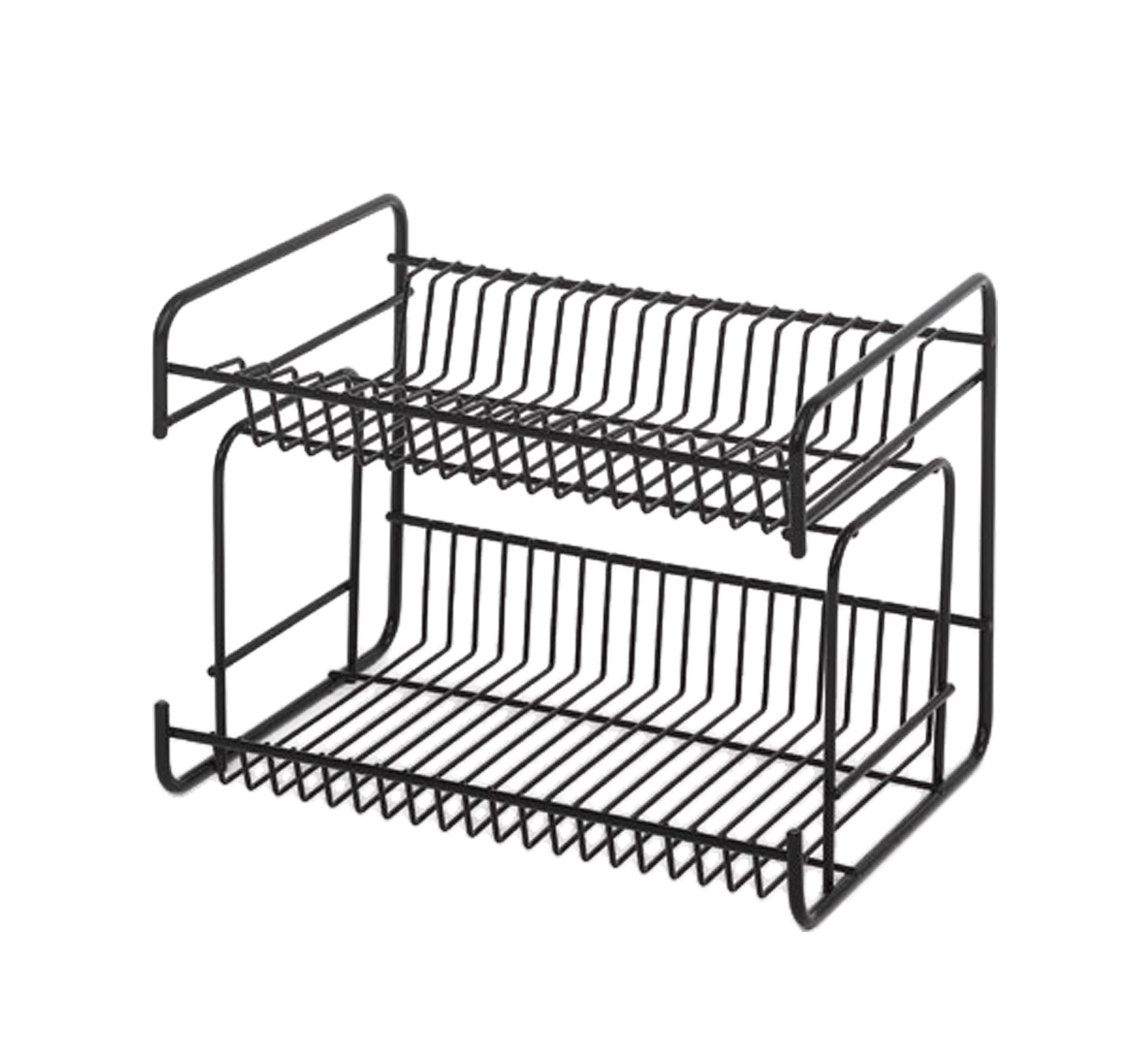 Delfinware Black 2 Tier Small Plate Rack