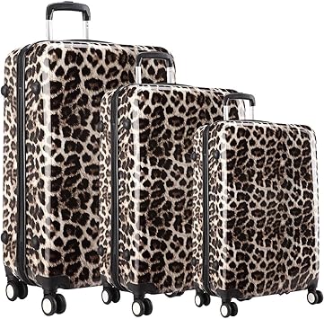 leopard hard shell luggage