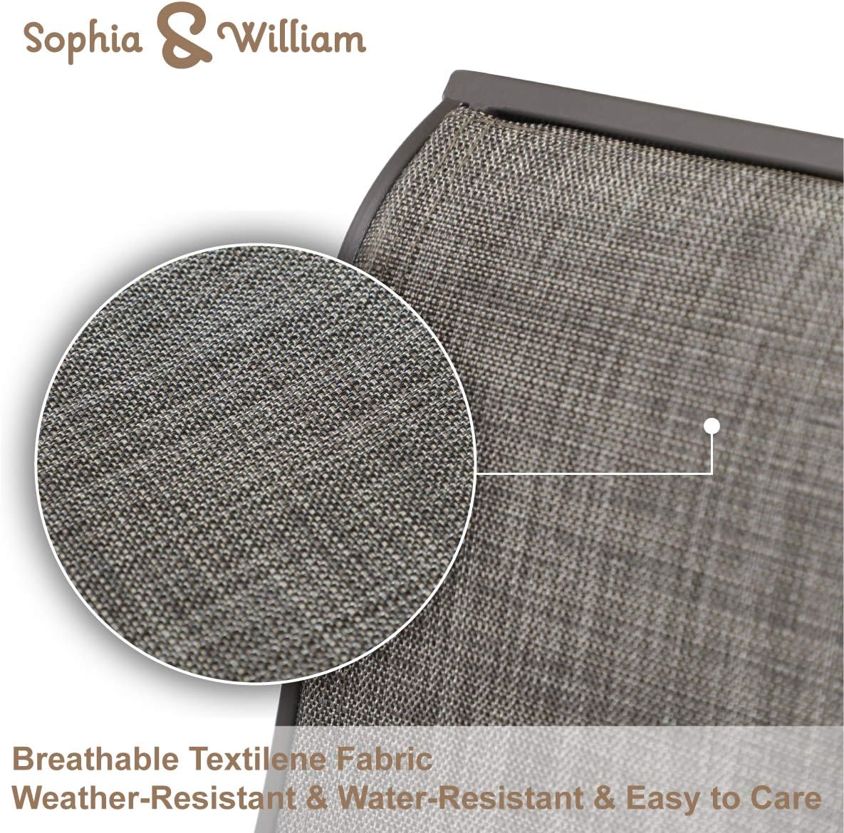 Sophia & William Patio Dining Set, 1 Square 37"x 37" Umbrella Table, 4 Swivel Chairs Furniture Set for Outdoor Garden Lawn Pool Metal Frame Easy to Care Weather Resistant: Garden & Outdoor