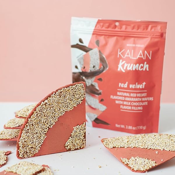 KALAN KRUNCH RED VELVET NATURAL FLAVORED AMARANTH WAFERS, PACK OF 1, 3.88 OZ