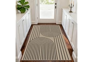 VSIWB Easy Jute 3x5 Indoor Outdoor Rug, Non-Slip Absorbent Dirt Resist Front Back Door Mat, Washable Low-Profile Doormat Area