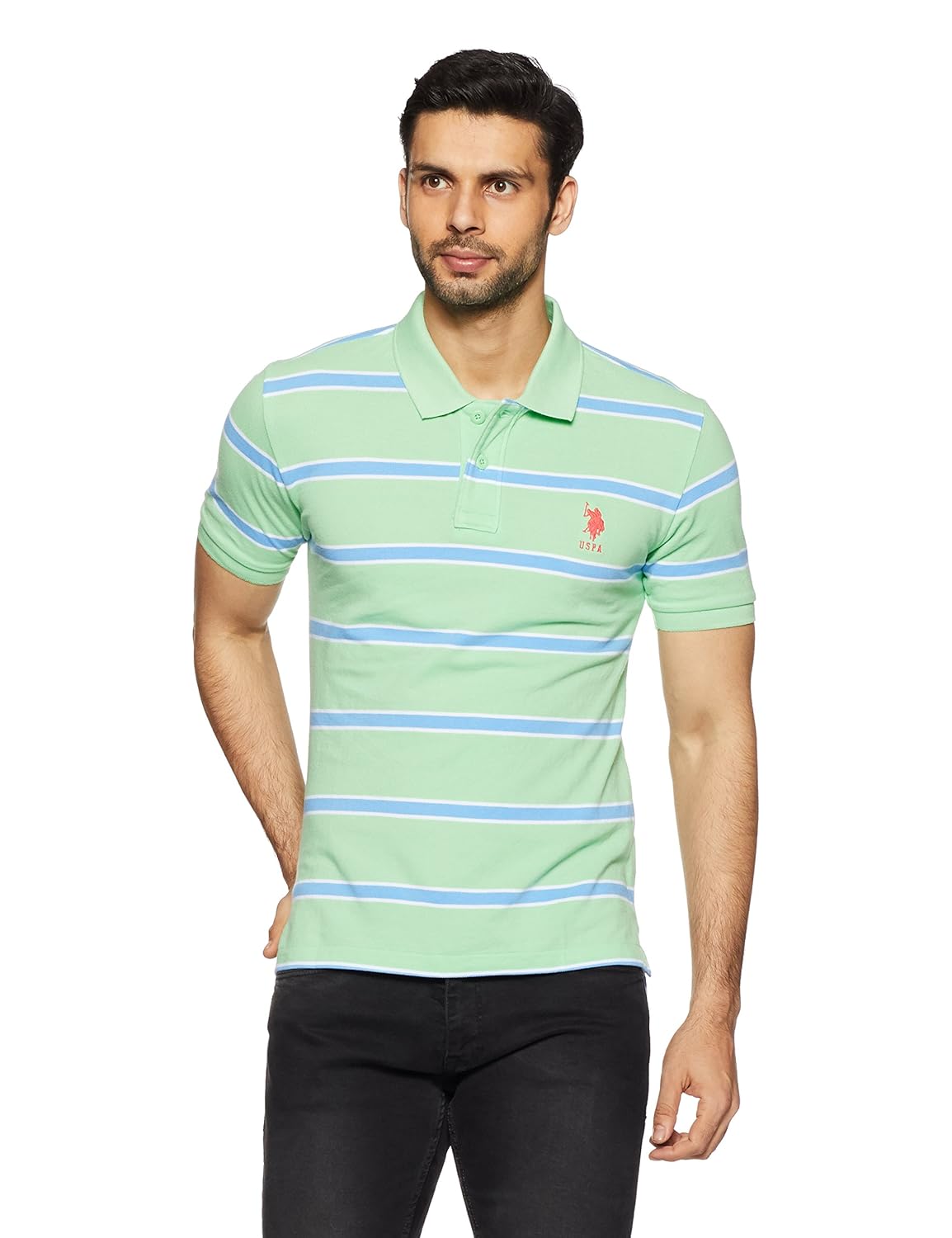 us polo association men's striped regular fit polo