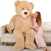 MaoGoLan 6 Feet Giant Teddy Bear, Brown Fluffy Plush Gift | 6 feet brown teddy bear delivers a huge surprise moment for birthdays, Christmas, anniversaries, and special visits