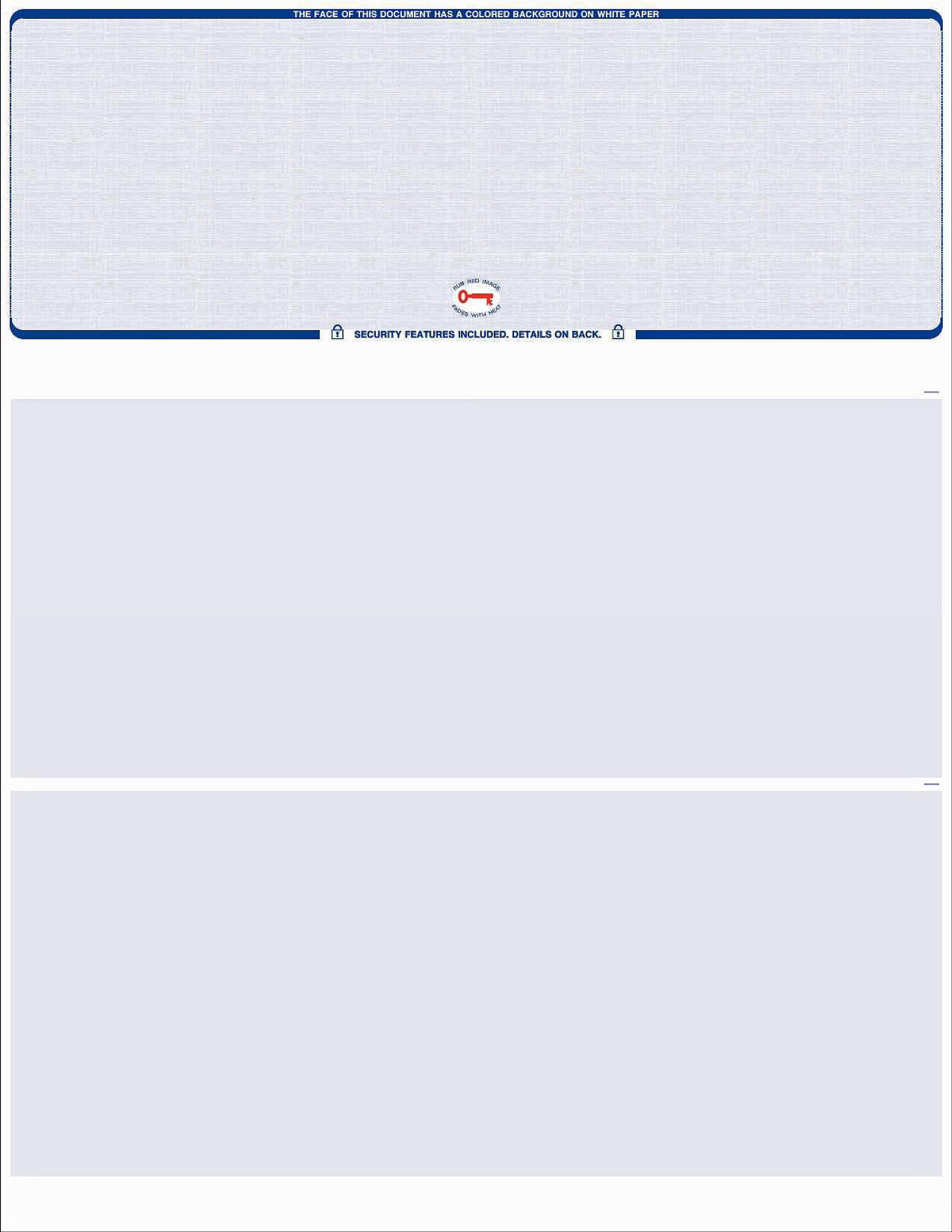 250 Blank Computer Check Stock - Check on Top - Blue (Linen Reflux Blue)